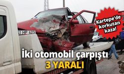 İki otomobil çarpıştı: 3 yaralı