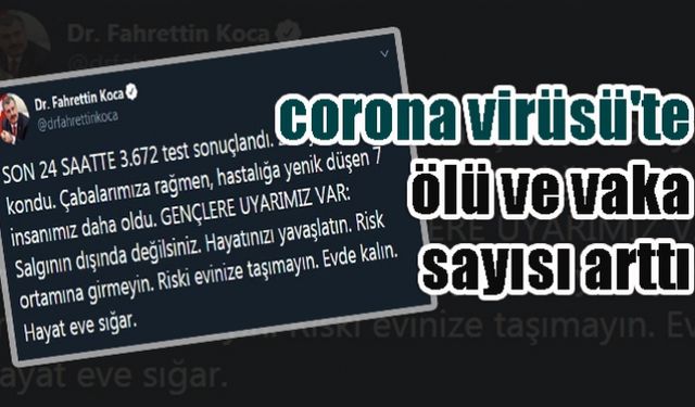 corona virüsüte ölü ve vaka sayısı arttı
